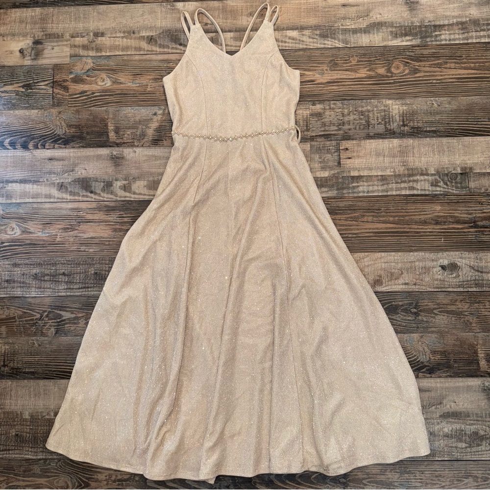 Xtraordinary Girls Size 10 Gold Formal Dress GUC